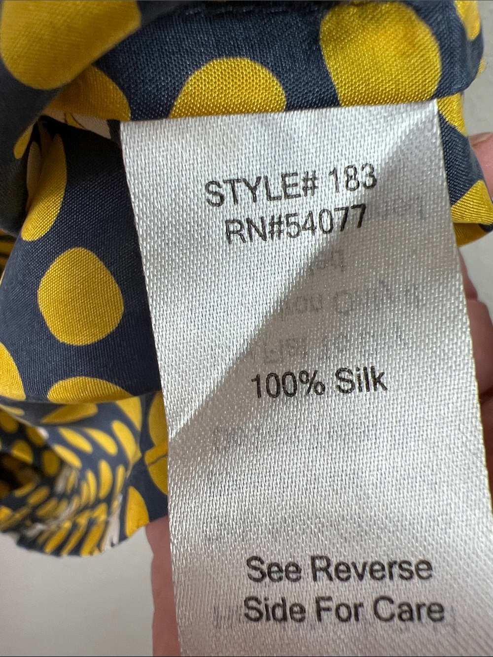 Cabi Silk Gray Yellow Polka Dot Cap Sleeve Mandarin Collar Blouse Small - Picture 6 of 8